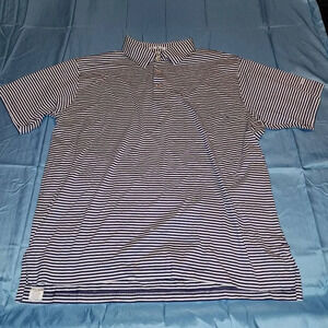 Peter‎ Millar Mens Blue White Striped Polo Shirt XXL